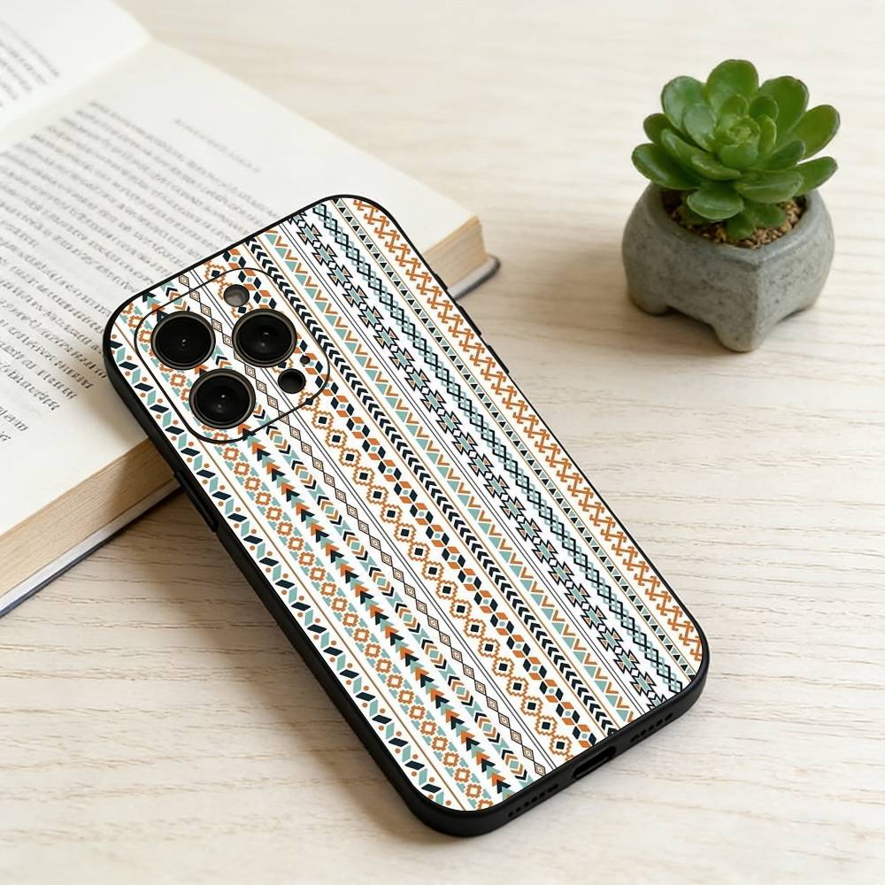 B-Boho PrintPattern Phone Case Silicone Soft For IPhone 17 16 15 14 13 12 11 X XR Plus Pro Max Plus