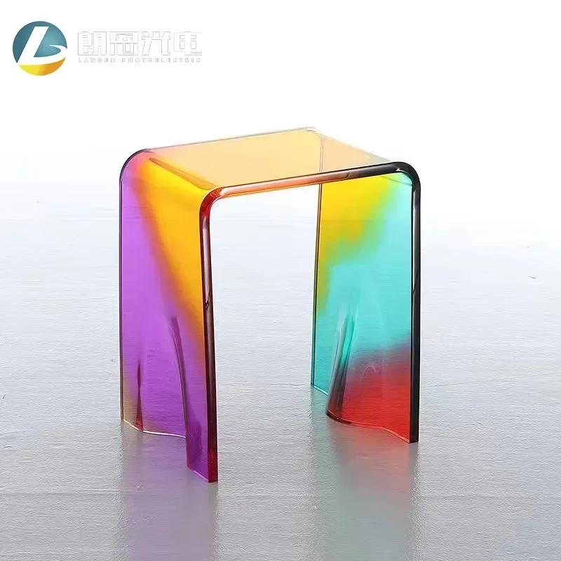 Acrylic Aurora Stool Rainbow Chair Small Side Table Makeup Furniture Casual Desig Ins Living Room