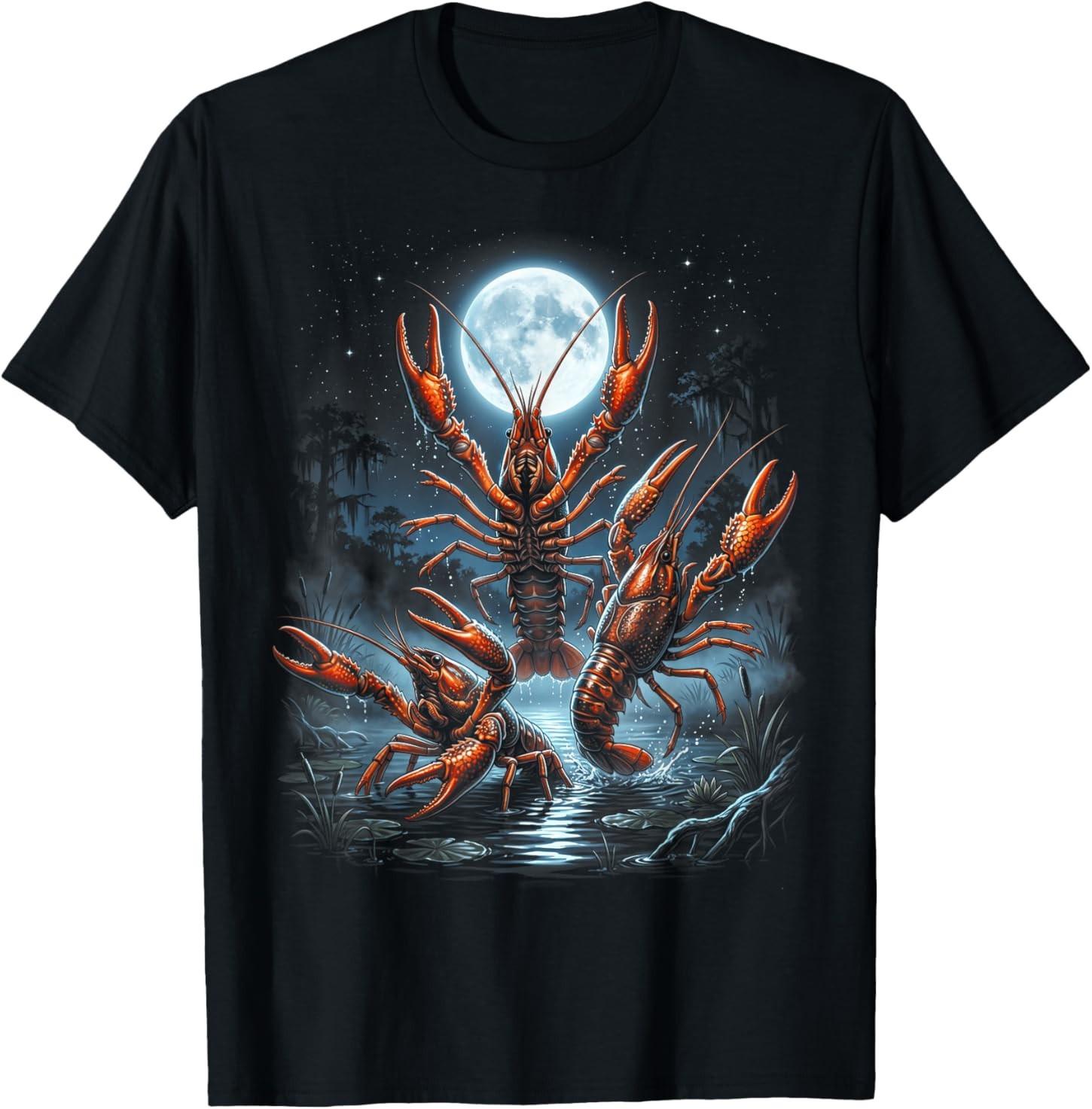 Men Women Kids Retro Three Crawfish Moon shirt Three Crawfish Moon T-Shirt S разноцветный