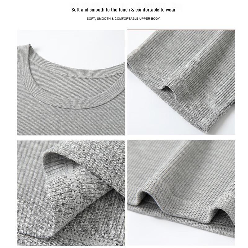 Xueqiman Damen figurbetontes geripptes Rundhals-Kurzarm-T-Shirt