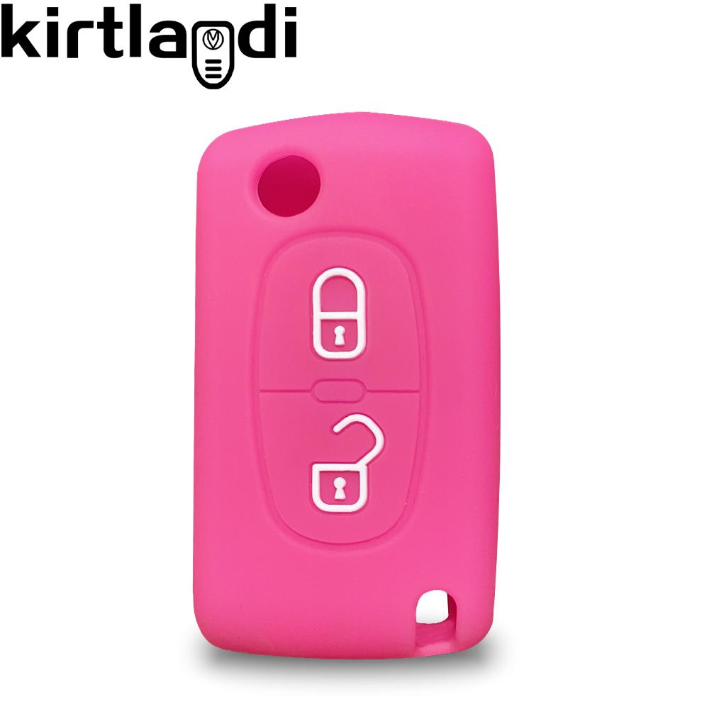 2 Button Key Case Cover for Citroen C-Crosser C3 C4 Picasso Berlingo Case for Peugeot Partner Tepee 207 307 308 407 Keychain