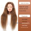 Real Hair Mannequin Head for Hairdressing, Braiding, Updos, and Makeup Practice