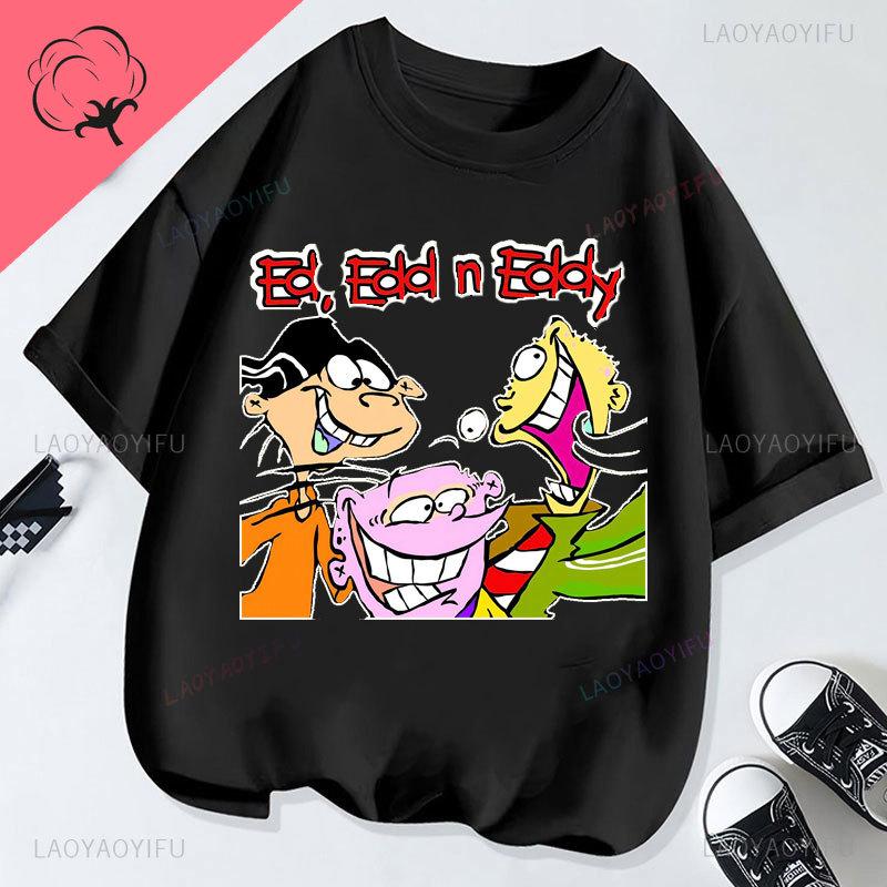 Ed Edd  Eddy Tv Show Shirt Novelty Cartoon Kawaii Cute Casual Funny Comic Printed Y2k Clothes Grahic T Shirts Cotton Unisex Top