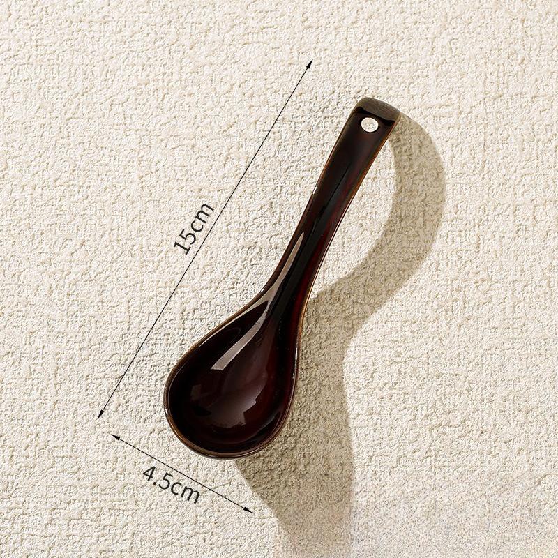 Stylish Ceramic Long Handle Spoon Set Kitchen Utensils For Eating Noodle Soup Home Dining Tableware Multipurpose Serving Spoon