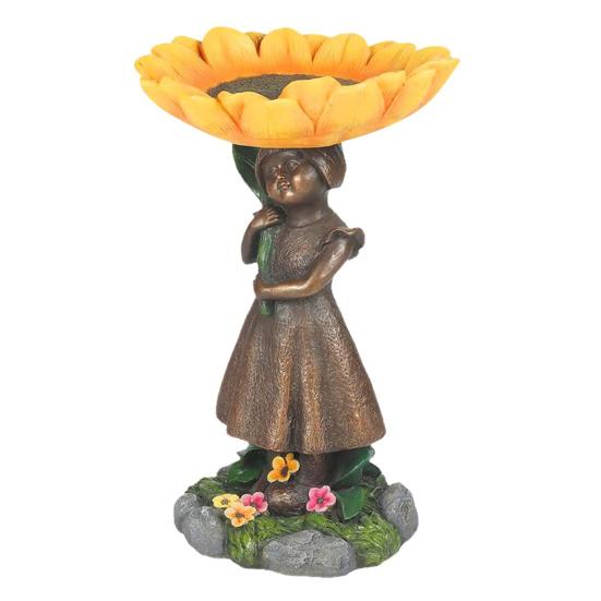 Hedgehog Bird Feeder Statue 3D Printing Technology Yard Sculpture Resin Outdoor Statue