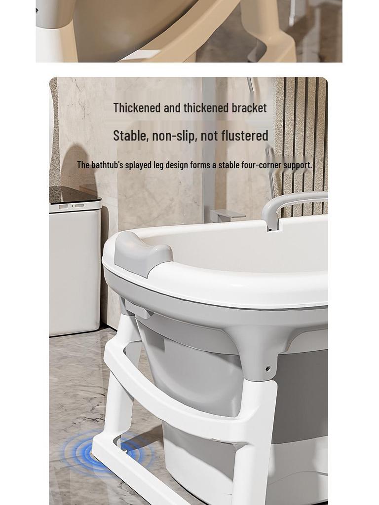 Foldable Large Children's Soaking Tub: Portable Baby Bath and Swimming Tub