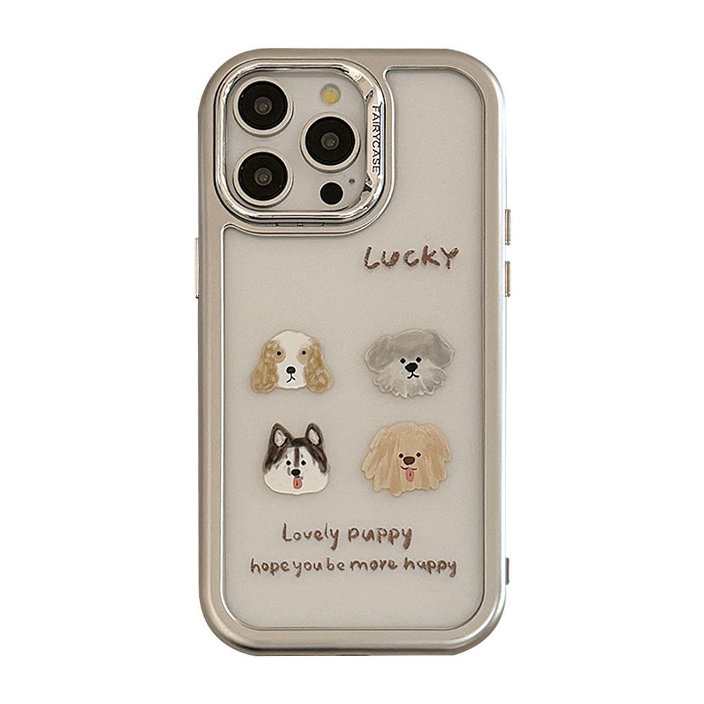 Personalized Ins Graffiti Puppy Mobile Phone Case 14 Acrylic IPhone 15pro Max Apple 16 Electroplating Suitable