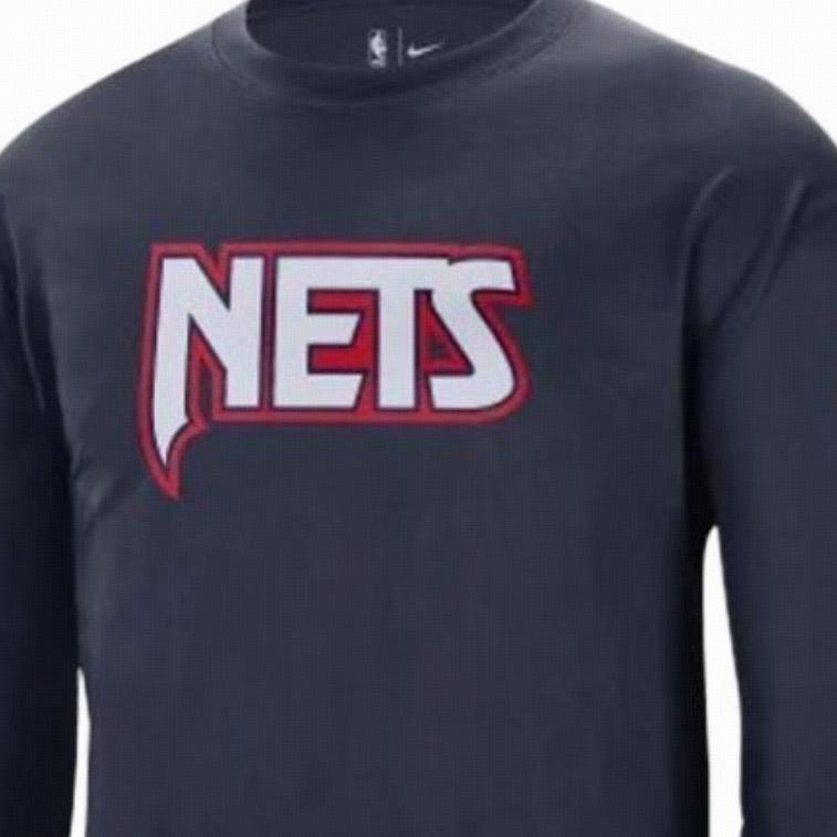 Nike Brooklyn Nets T-Shirt Training Quick-Dry Sports Long Sleeve Kids tops Dark-Blue 3Z2B7HC34-NYN