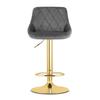 KAST stool - grey velvet / gold base x 2