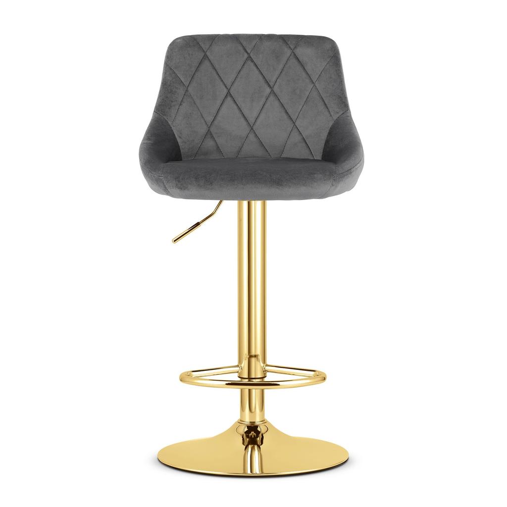 KAST stool - grey velvet / gold base x 2