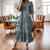 2026 Spring Arrival: European & American Street Style V-neck Irregular Skirt Slim Fit Women's Dress