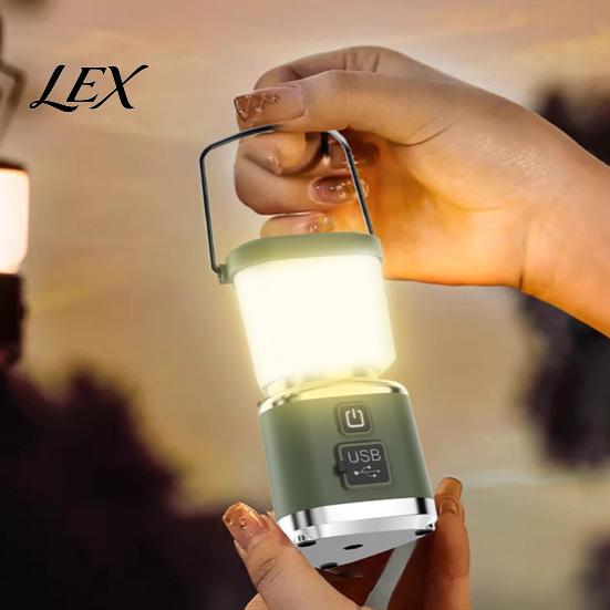 Portable LED Lantern Camping Light with 4 Lighting Modes, USB-C Rechargeable Tent High Lumen Lamp, Stepless Dimming for Outdoor Hiking Emergency