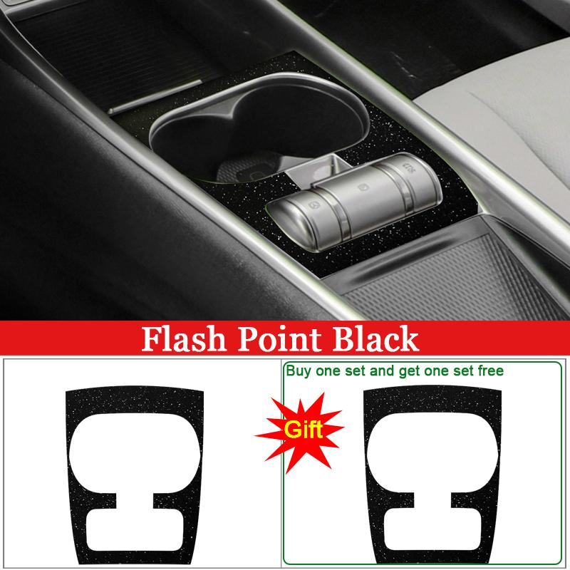 Auto-Innenaufkleber, passend für BYD Dolphin EA1 ATTO 1 2022 2023, Auto-Getriebeverkleidungsaufkleber, Getriebeschutzfolie, Kohlefaser, Schwarz