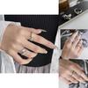 Unique Irregular Textured Zirconia Stone Ring For Women Fashionable Adjustable Open Band