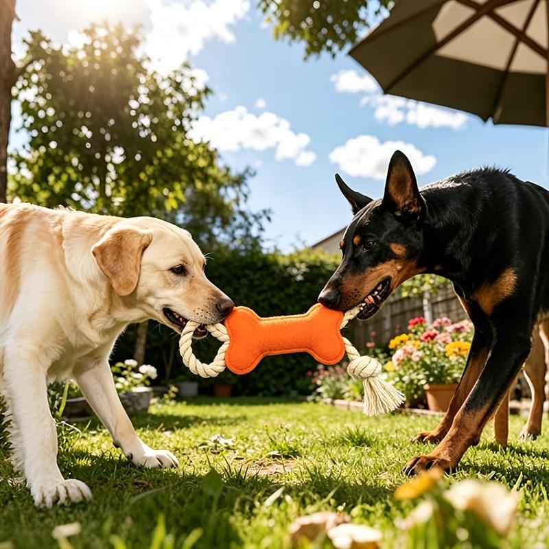 Felt Dog Bone Toy for Chewing and Teeth Cleaning Durable Pet Chew Toy for Small and Medium Dogs Multi-Color