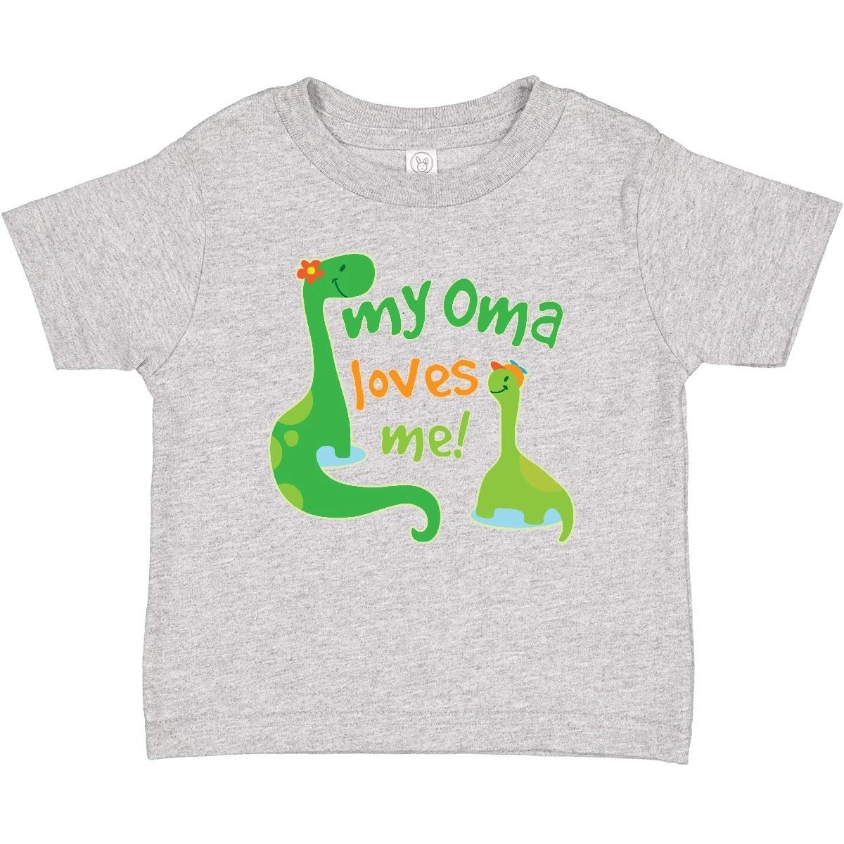 Inktastic My Oma Loves Me Dinosaur Baby T-Shirt Grandchild From Clothes Shower 130