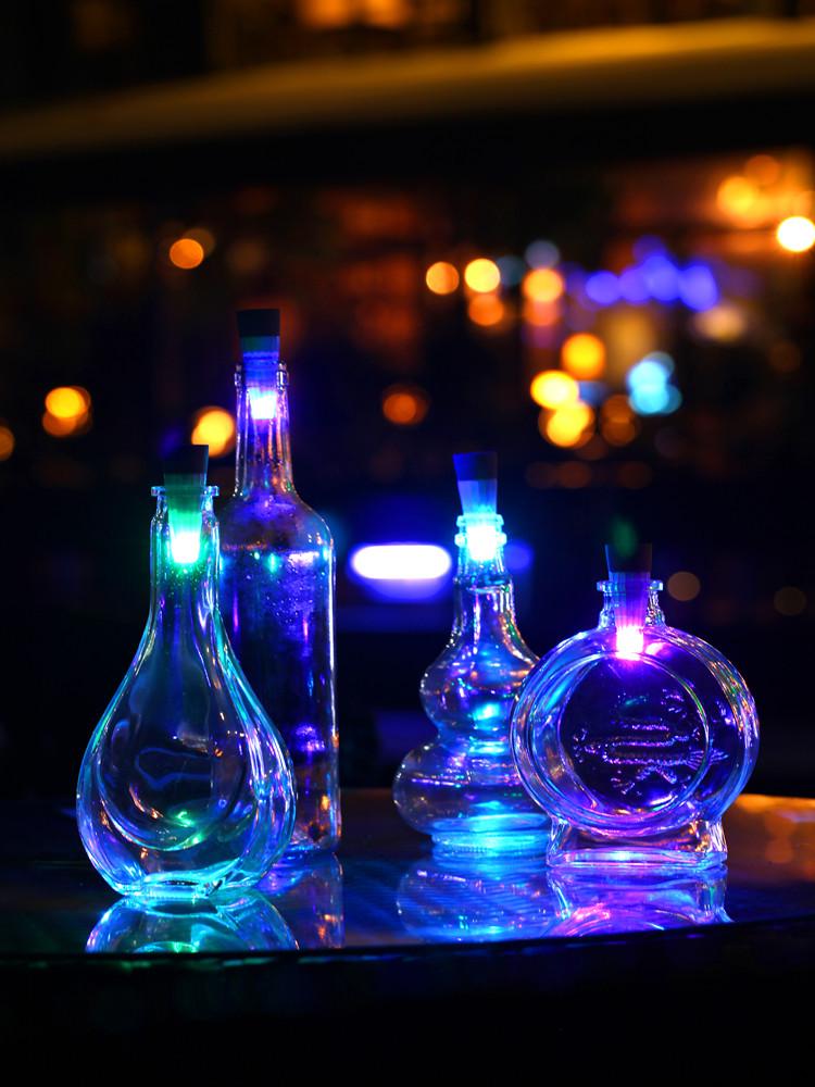 Official Bottle Light Cork Shaped Rechargeable LED Night Lights Spark LED Wine Bottle lamp for Party USB Rechargeable System default#0