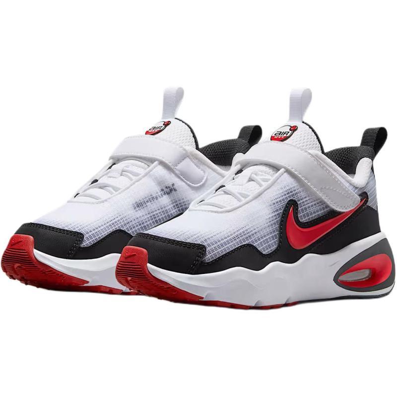 Nike Cushioning And Breathable Low Top Kids Lifestyle Shoes White Black Red Kids' Sneakers FN4459-102