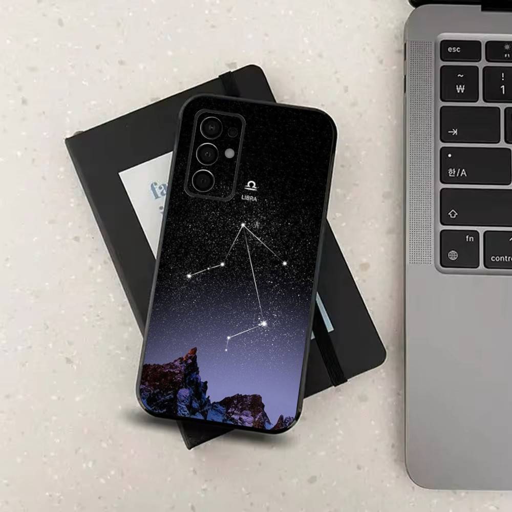 Constellation Art Twelve For Samsung Galaxy A53,31,52,72,41,Note,J7,8,9,5G,22,73,32,71, Soft Black Silicone Case