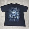 Fruit Of The Loom Shirt Mens 2XL XXL Black Wolf Dreamcatcher Graphic Nature Tee Unisex T-Shirt