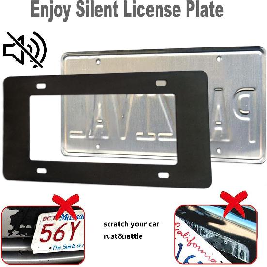 Carbon Fiber License Plate Frame- 100% Handcrafted Real Carbon Fiber Cloth Wrapped Holder, Slim Black Stainless Steel Car Tag Cover With Screws Caps,