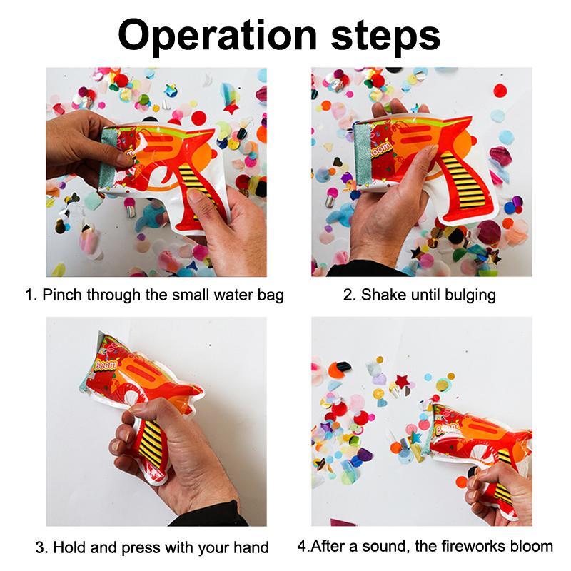10Pcs Handheld Confetti Poppers Inflatable Multicolor Poppers Portable Prop For Birthday Party Family Gathering Outdoor Toys