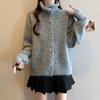 Oversized Womens Knit Sweater Winter Korean High Neck Rolled Edge Thick Warm Pullover Plus Size