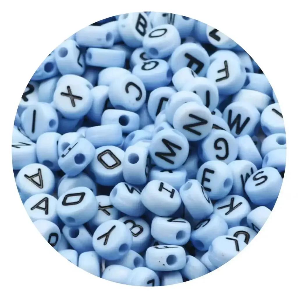 100/200/300/500 Stück Acryl-Buchstabenperlen, gemischt, rund, flach, lose Abstandsperlen für die Herstellung von handgefertigten Schmuckstücken, DIY-Armbändern und Halsketten