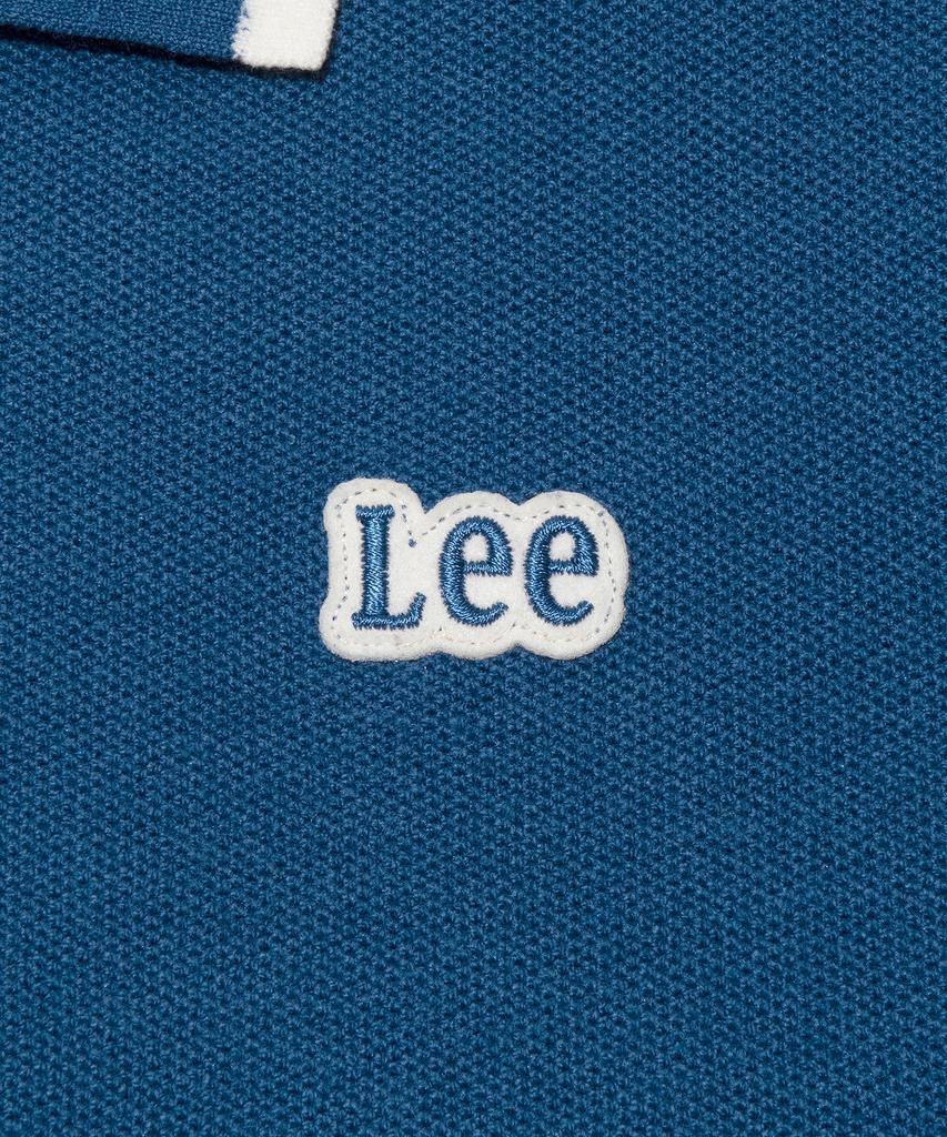 LEE Collar Contrast Short Sleeve Knit In Blue