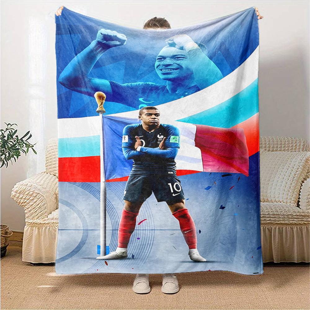 Football Player Celebration Blanket Soft & Cozy Great for Office Seaside Bed Four Seasons Multipurpose Stylish Decor
