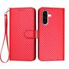 For Samsung Galaxy A36 5G Wallet Case with Strap Carbon Fiber Texture Leather Mobile Cover