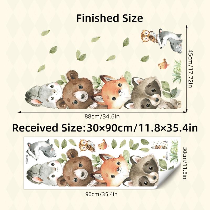 1Pc Cute Cartoon Probe Stacked Sitting Small Animal Wall Stickers For Kids Room Bedroom Home Decoration Wall Decor