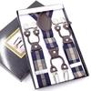 Men's Six-Clip Jacquard Wide Suspenders with Printed Webbing