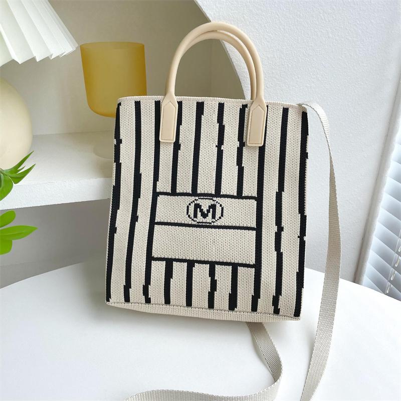 FASHION 2024 Knitted Mini Cross-Body Mobile Phone Bag Korean Versatile Student Commute Shoulder Bag Square Small Purse Handbag For Women