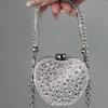 Acylic Mini Doublesided Diamond Clutch With Heart And Lock Buckle For Daily Street Style