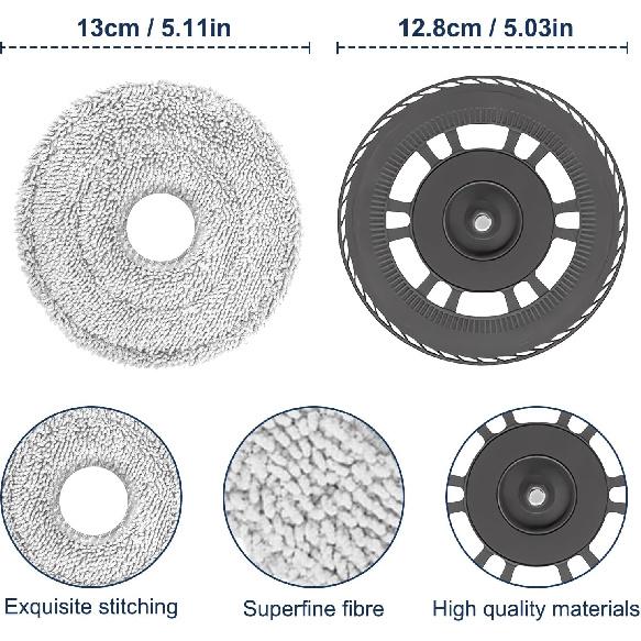 Mop Cloths With Replacement Holder, Wiping Plates For Dreame L10s Pro Ultra Heat/X40 Ultra/L20 Ultra / X40 Master / L40 Ultra Robot Vacuum Cleaner