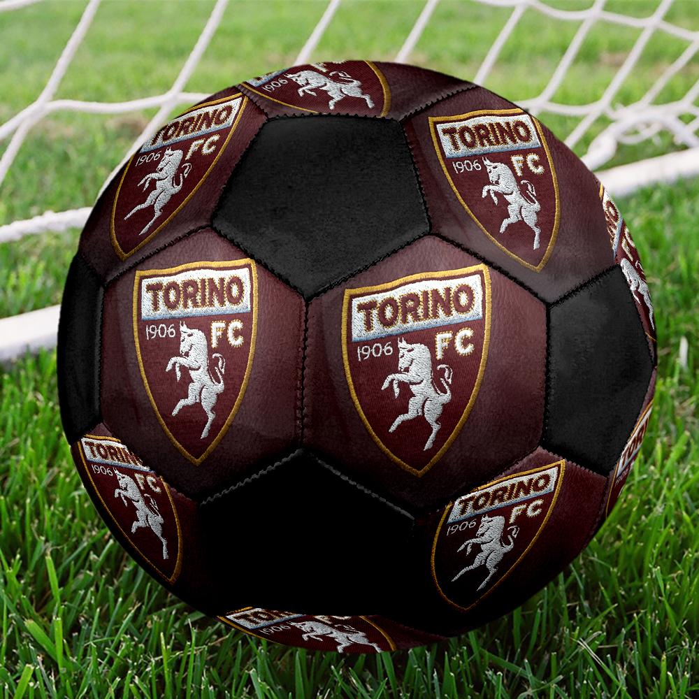 Pallone da Calcio Torino FC, colorato, adatto a tutte le età, cucito a macchina, materiale PVC, qualità da competizione, resistente e ad alto rimbalzo