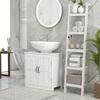 Bathroom Sink Cabinet Under Sink Furniture With Double Door And Adjustable Shelf 60x30x60cm White