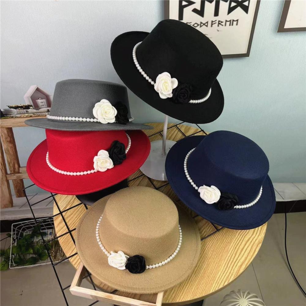 French Hepburn Style Fedora Hat Solid Color Jazz Hats New Panama Trilby Cap Women