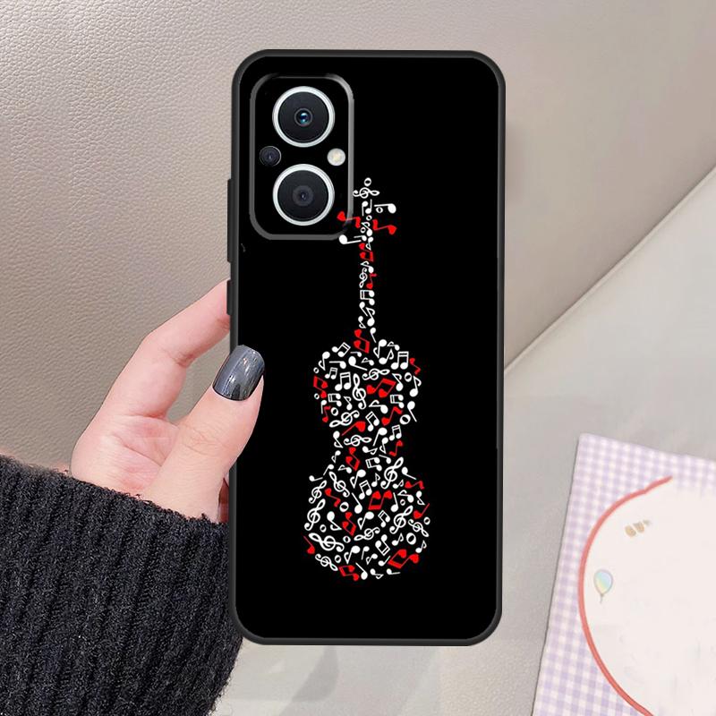 Musical Notes Violin Classical Funda For OPPO Reno 12 14 13 11 10 Pro 11F 12F 13F 14F 7 8 Lite OPPO Find X6 X5 X8 X9 Pro Case