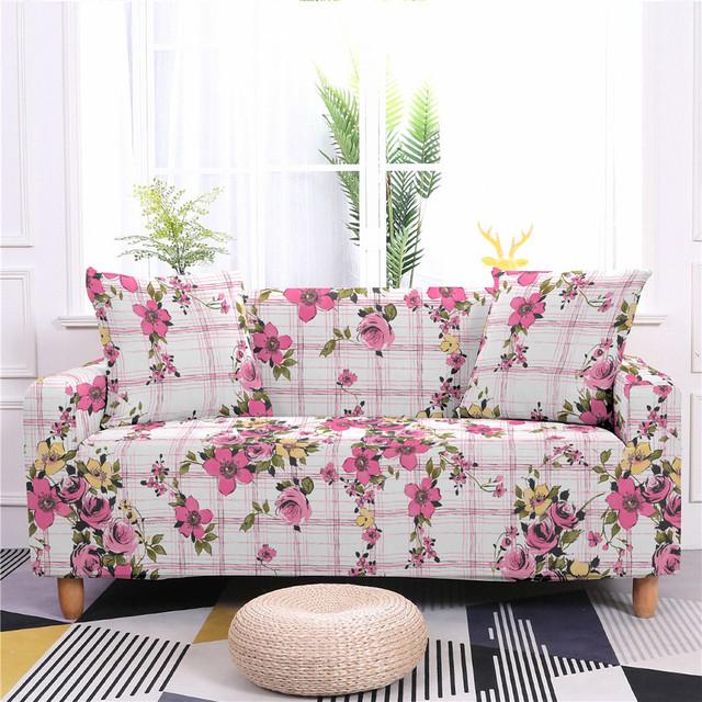 

Чехол для дивана с цветочным принтом, эластичный съемный чехол для дивана в деревенском стиле «все включено», моющийся для спальни, гостиной, аксессуары для домашнего декора 1 seat 90-140cm