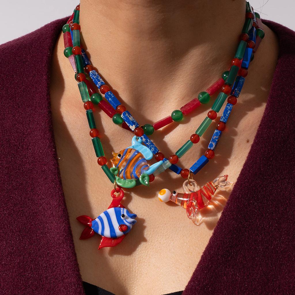 Multifuntional Fish Necklace Adjustable Chain Necklace Elegant Pendant Necklace Alloy Texture Suitable for Everyday