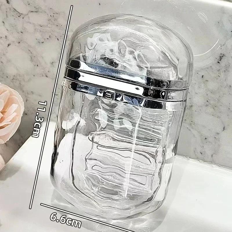 Caixa de Sabão de Viagem com Bandeja Drenante Transparente Ondas d'Água Artigos de Banho Mini Estojo Portátil para Armazenamento de Sabão Tampa Selada Duas Camadas