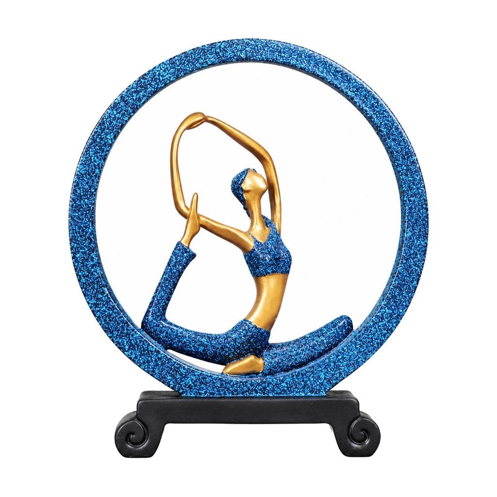 Meditation Figurine Sculpture Elegant Circular Frame Statue Sturdy Freestanding Tabletop