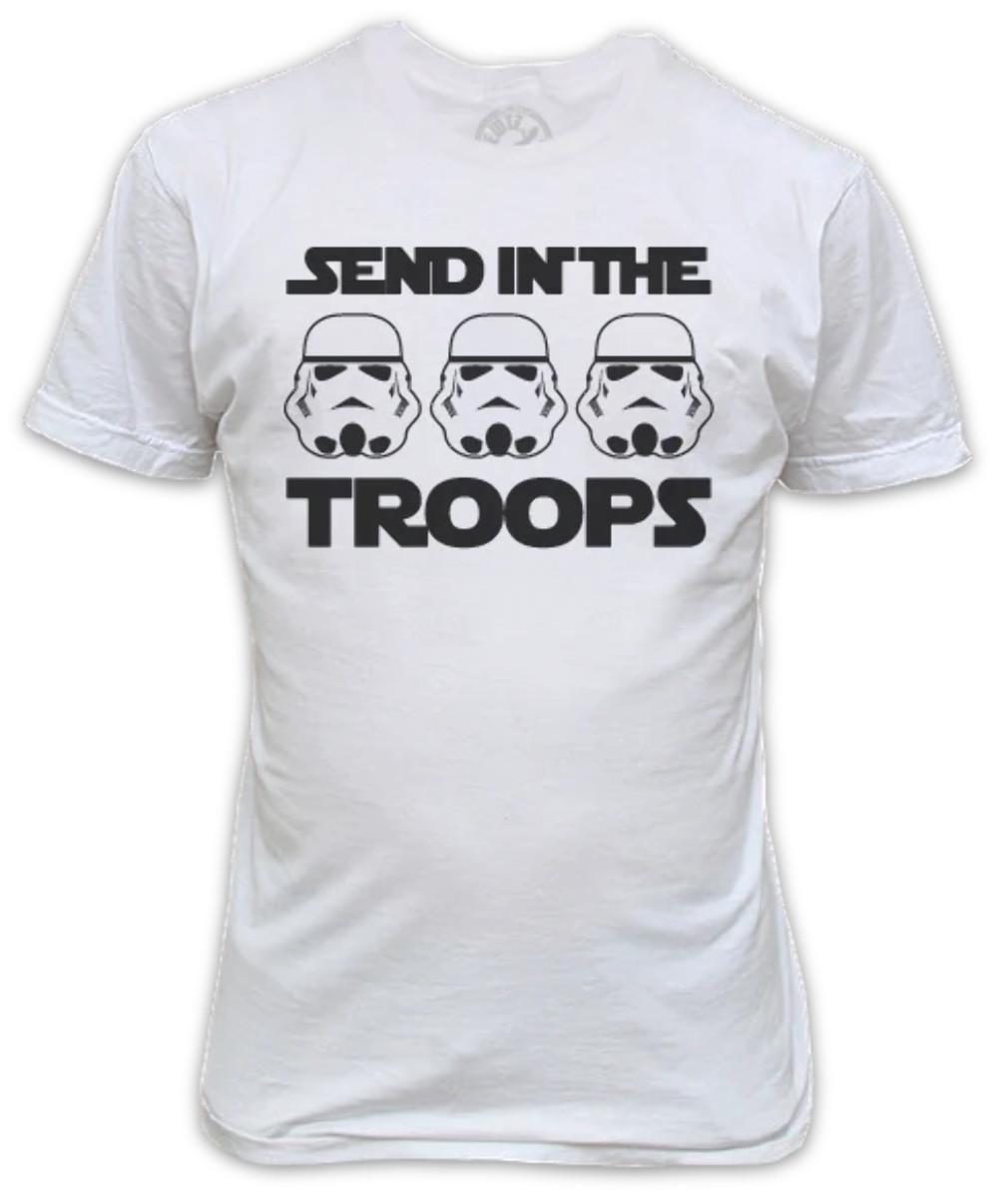 

Send in the Troops Star Wars inspired White T-Shirt XL
