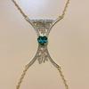 Luxury Heart Crystal Chest Bra Jewelry Rhinestones Body Chain Necklace Bra Chain Jewelry Body Jewelry For Women Sexy
