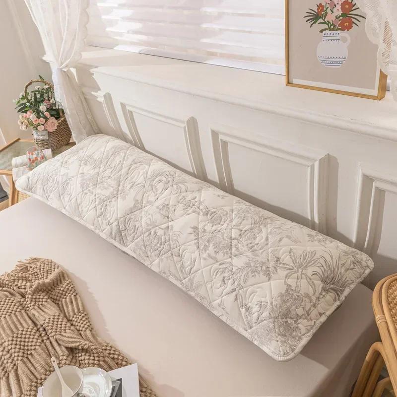 120/150/180cm Long Pillowcase Soft Polyester One-sided Quilted Hugging Pillow Cover Couple Lover Pillow Case