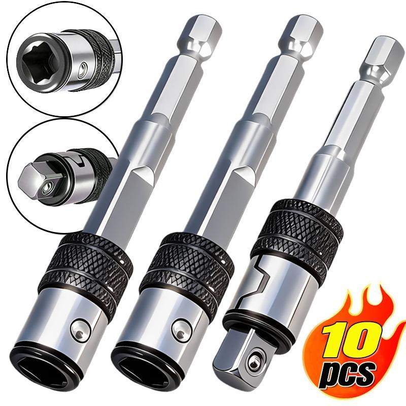 Portable 2-IN-1 Batch Head Connecting Rods Self-locking Quick Positioning Extension Rod Socket Adapter For Power Drills Wrenches