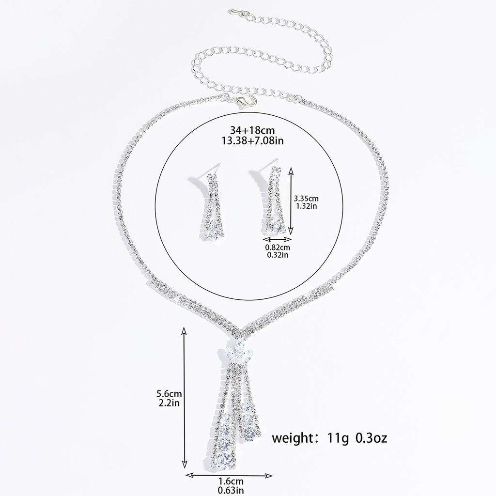 3-teiliges Damen-Mode-Design Lotus Geometrisches Halsketten-Ohrring-Zirkon-Set Geeignet für Hochzeitsfeiern und Festivalgeschenke