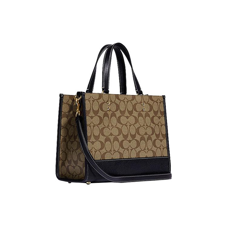 New COACH Disney Collaboration Dempsey Leather Tote Bag Shopping Bag Shoulder Bag Handbag Large Size Women's Khaki CC873-IME7V